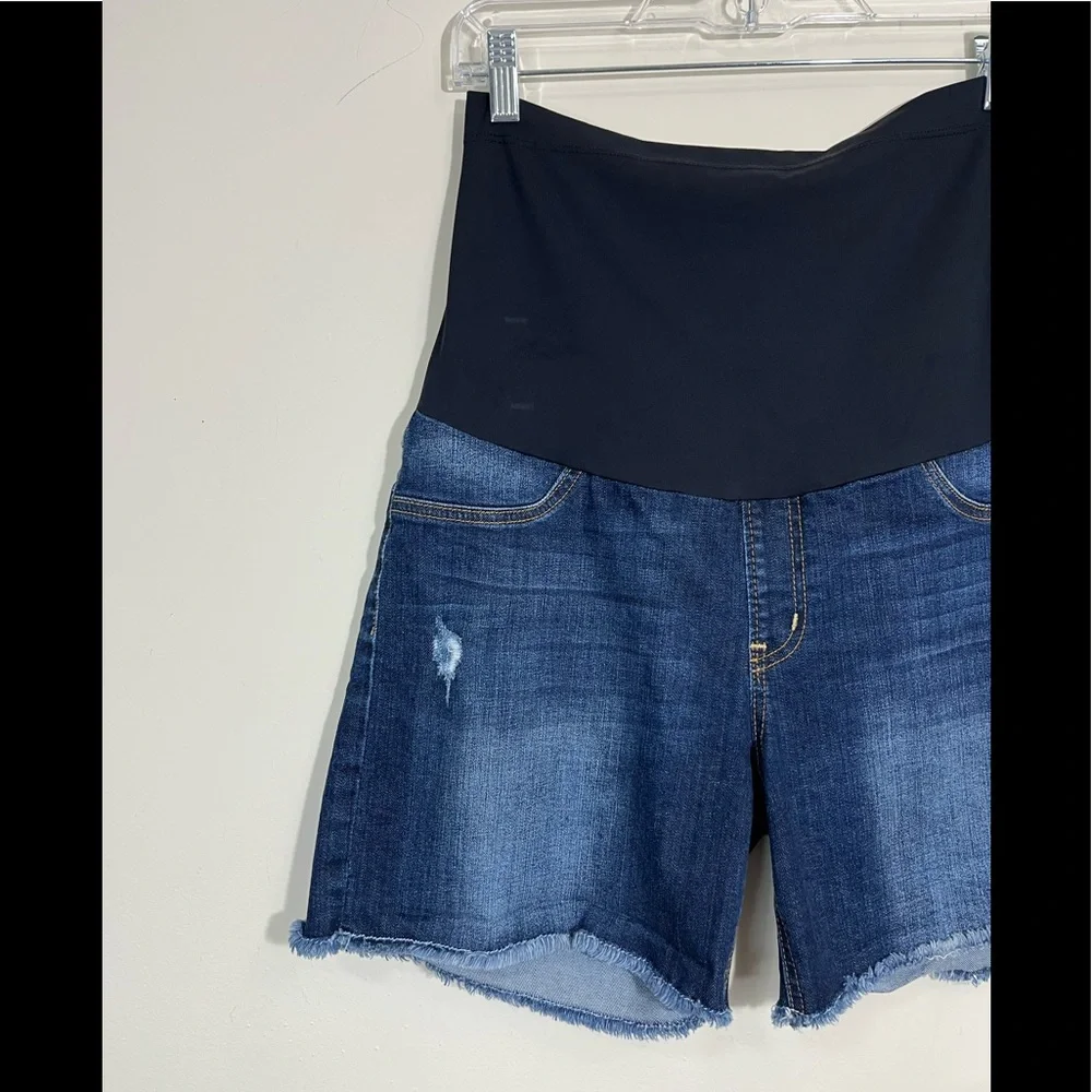 Maternity Denim Shorts with Black Overband